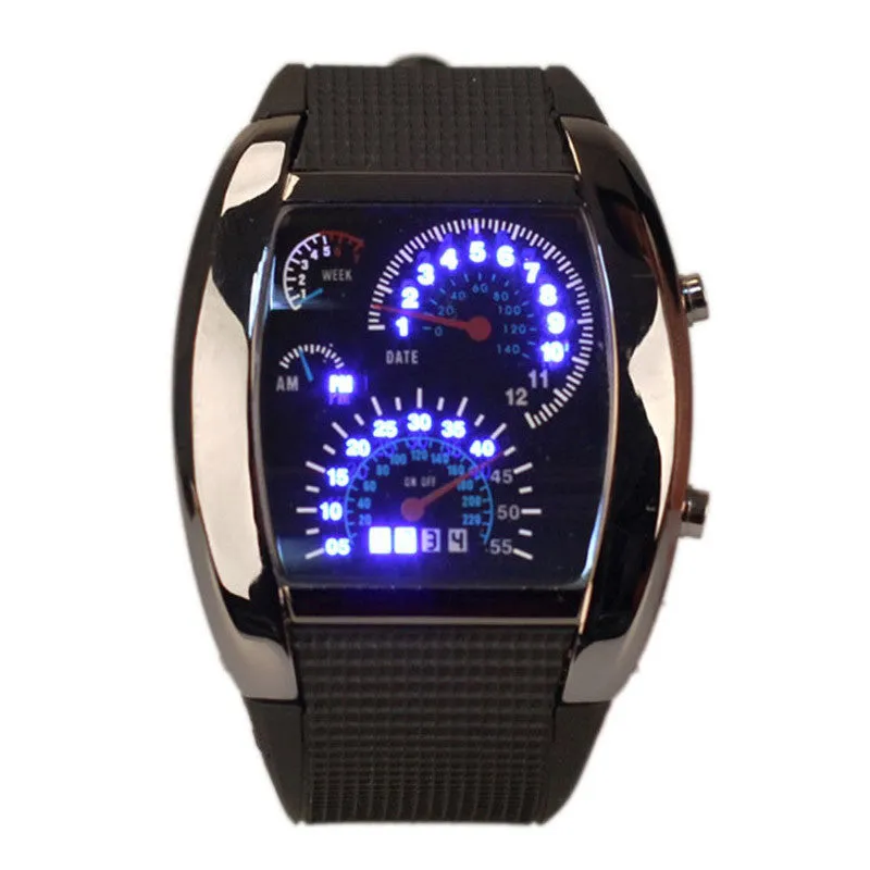 Digital LED Back light Military Wrist Watch Wristwatch Sports Meter Dial Watches For Men