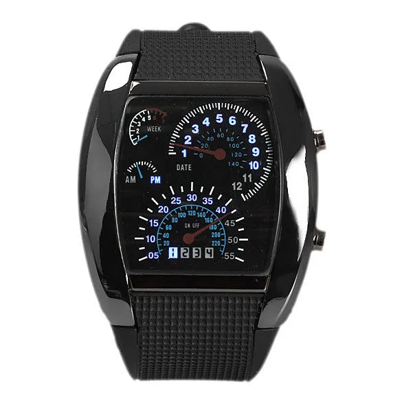 Digital LED Back light Military Wrist Watch Wristwatch Sports Meter Dial Watches For Men