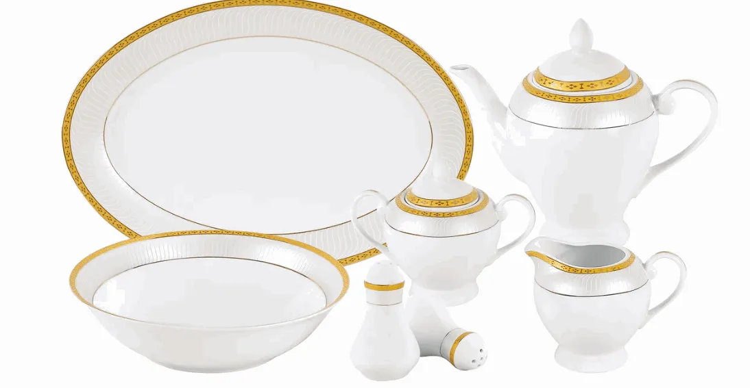 Dinnerware 57Pc. Serv-8 Gold