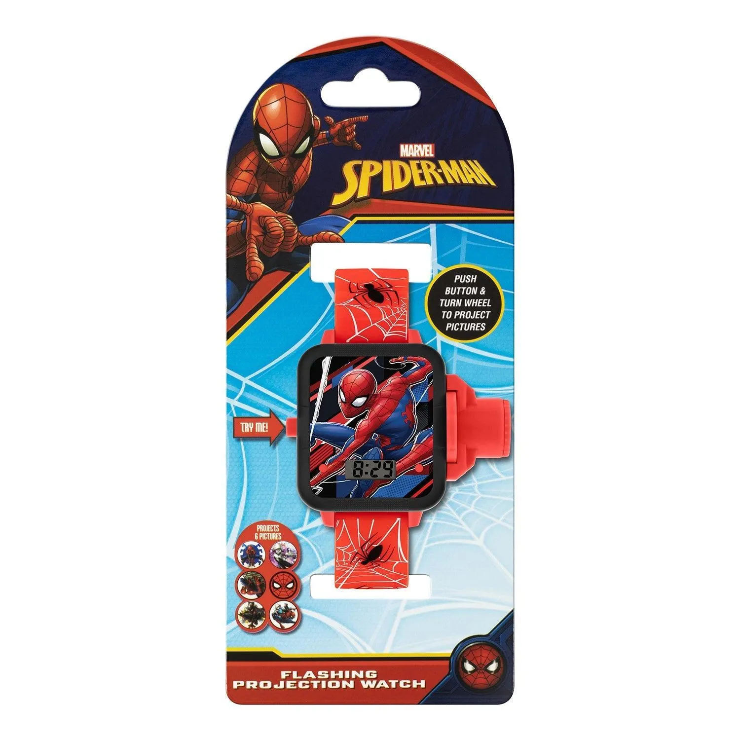 Disney Marvel Spiderman Red Strap Projection Watch