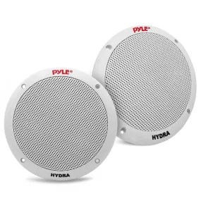 Dual 6.5'' Waterproof Marine Speakers, 2-Way Full Range Stereo Sound, 400 Watt, White