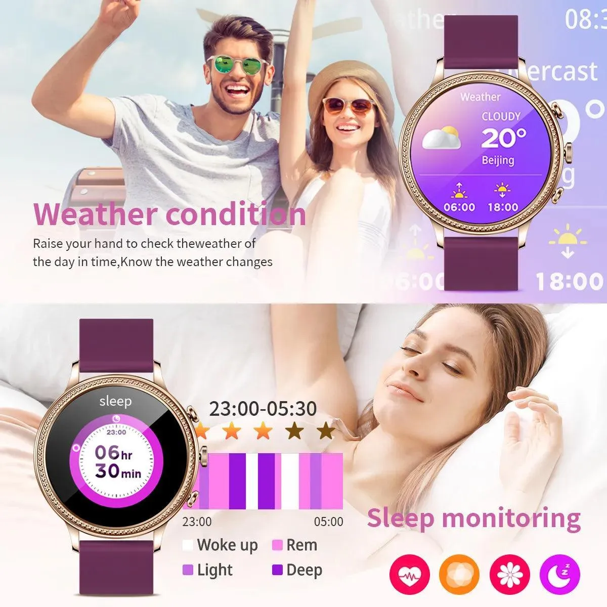 Elegant Bluetooth Fitness Tracker for Women