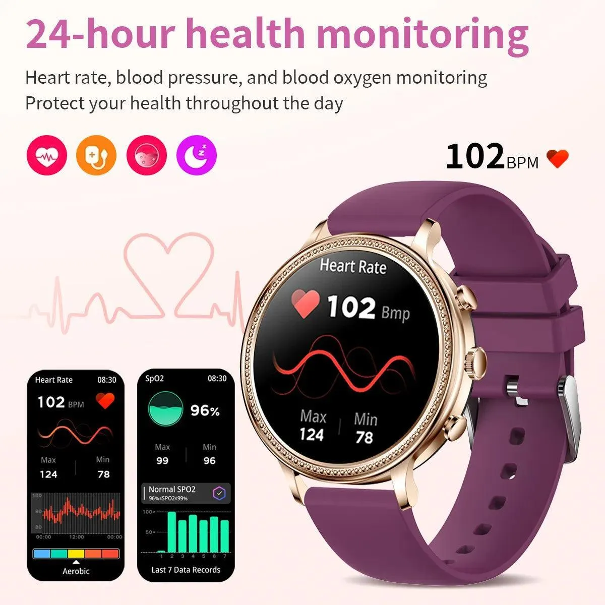 Elegant Bluetooth Fitness Tracker for Women