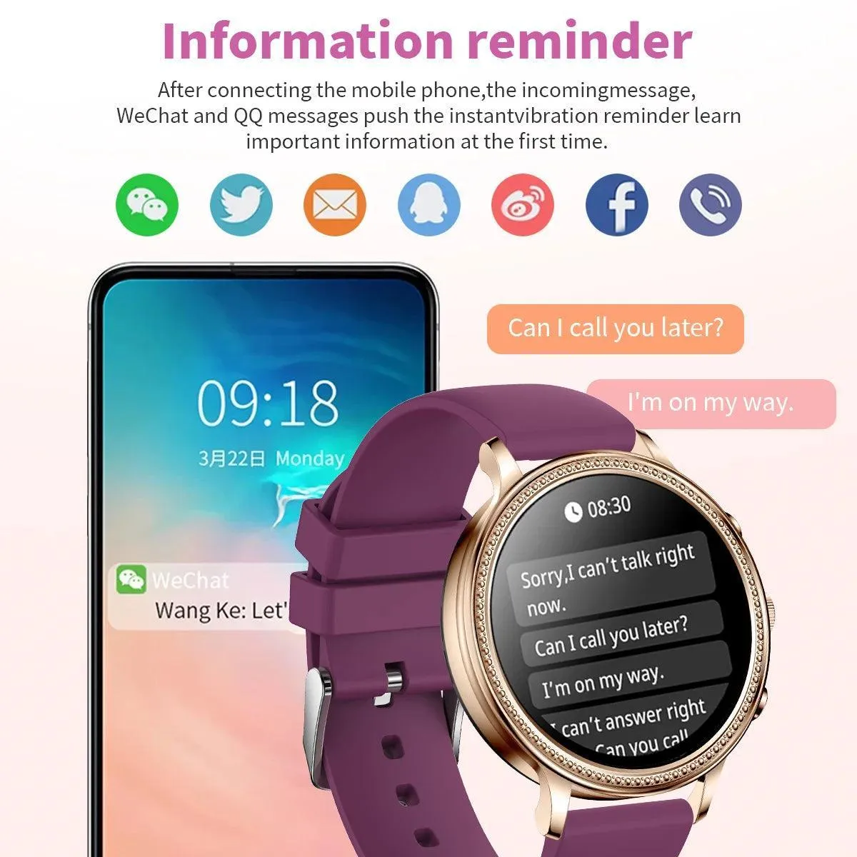 Elegant Bluetooth Fitness Tracker for Women