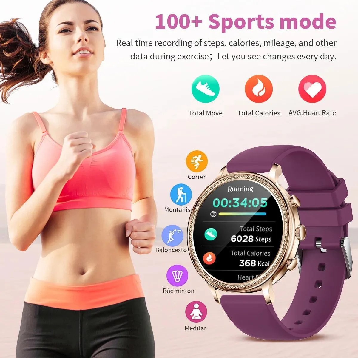 Elegant Bluetooth Fitness Tracker for Women