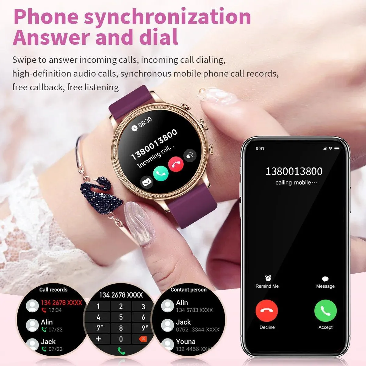 Elegant Bluetooth Fitness Tracker for Women