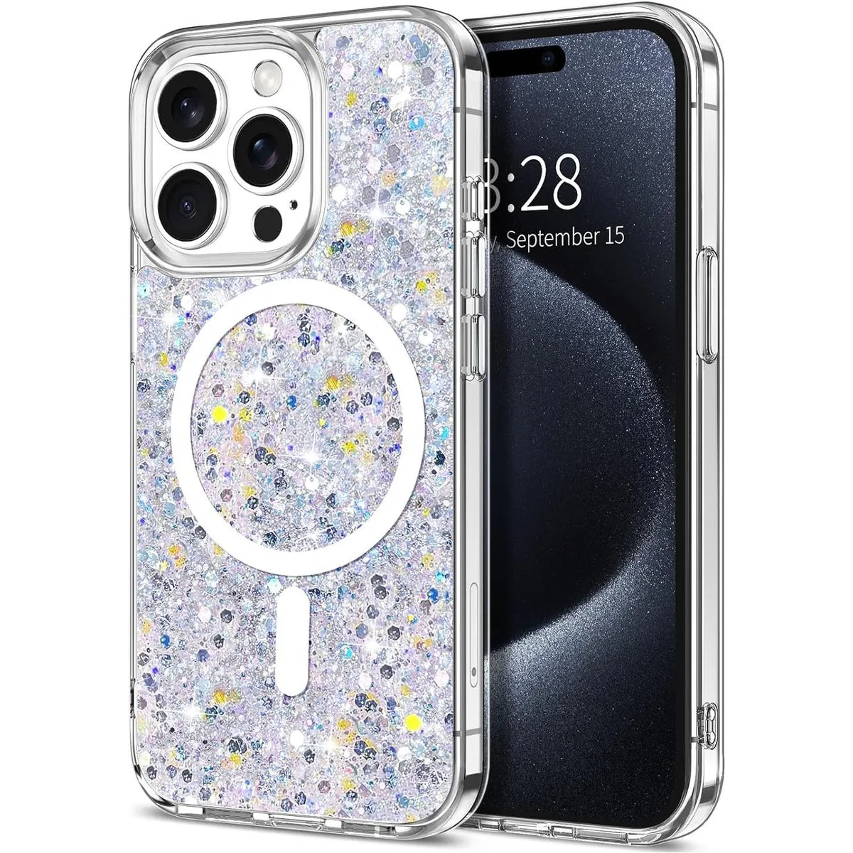 Entronix Apple iPhone 13 Pro Max/12 Pro Max [Magnetic-Compatible] Case - Glitter Flakes,