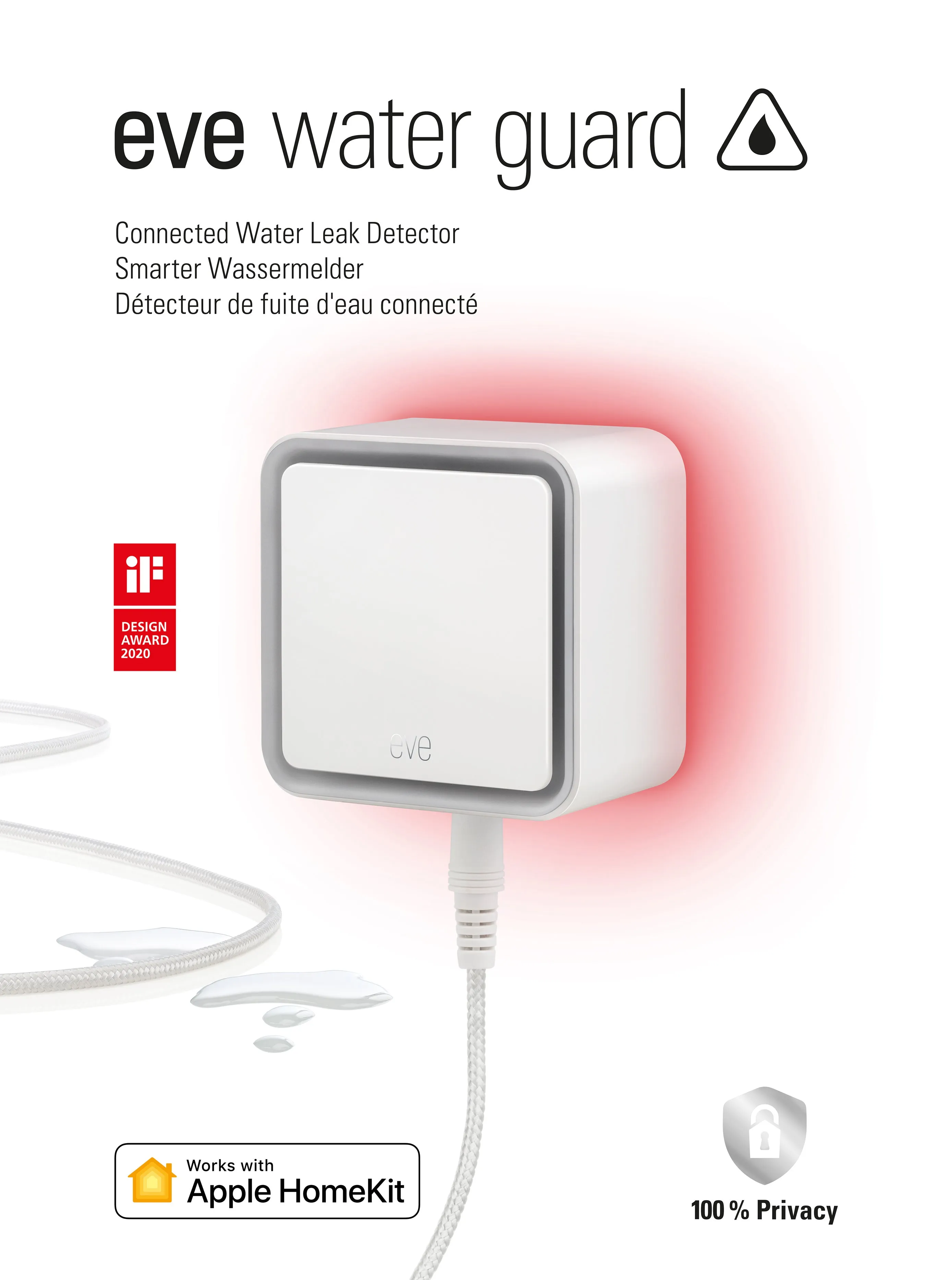 Eve Connected Water Leak Detector with Apple HomeKit technology