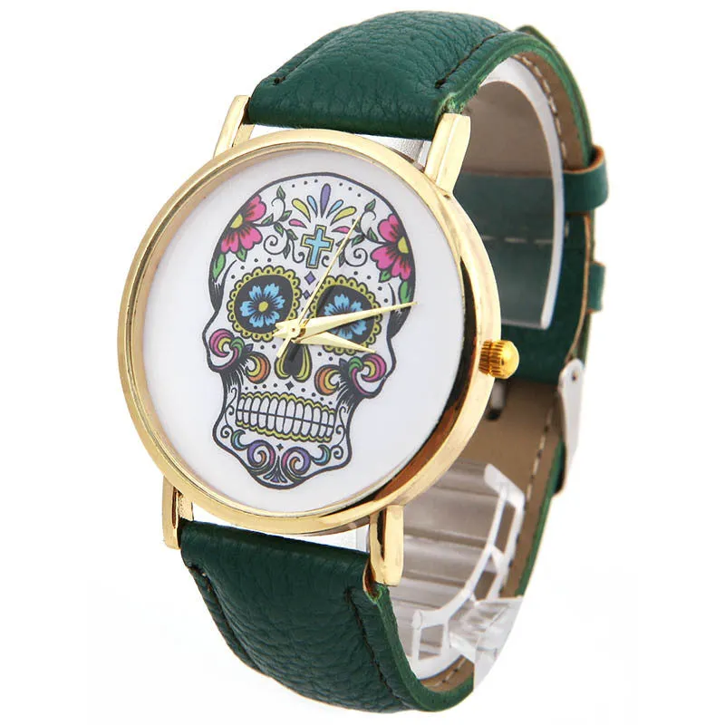 Fashion Design Women Dress watches Quartz Watch fashion SKULL Watch Ladies Sport Watches