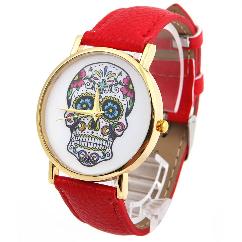 Fashion Design Women Dress watches Quartz Watch fashion SKULL Watch Ladies Sport Watches