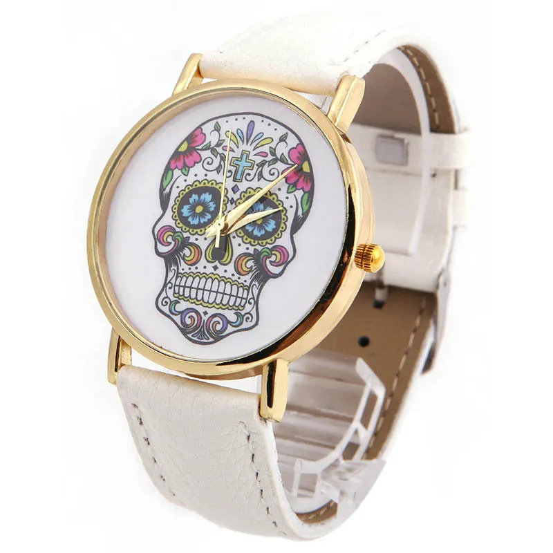 Fashion Design Women Dress watches Quartz Watch fashion SKULL Watch Ladies Sport Watches