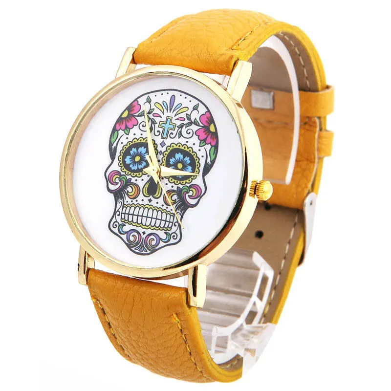 Fashion Design Women Dress watches Quartz Watch fashion SKULL Watch Ladies Sport Watches