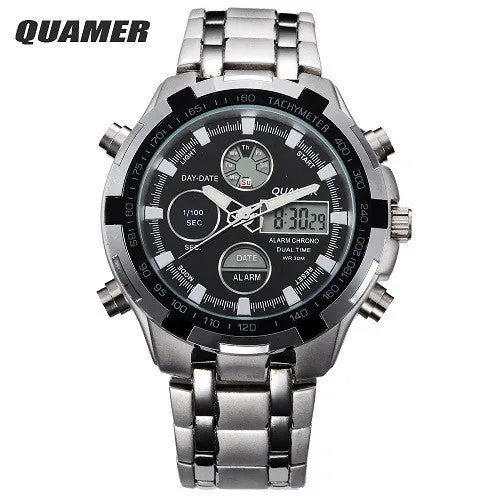 Fashion Digital Watches Men Led Full Steel Gold Male Clock Men Military Wristwatch Quartz Sports Watch Relogio Masculino