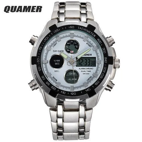 Fashion Digital Watches Men Led Full Steel Gold Male Clock Men Military Wristwatch Quartz Sports Watch Relogio Masculino