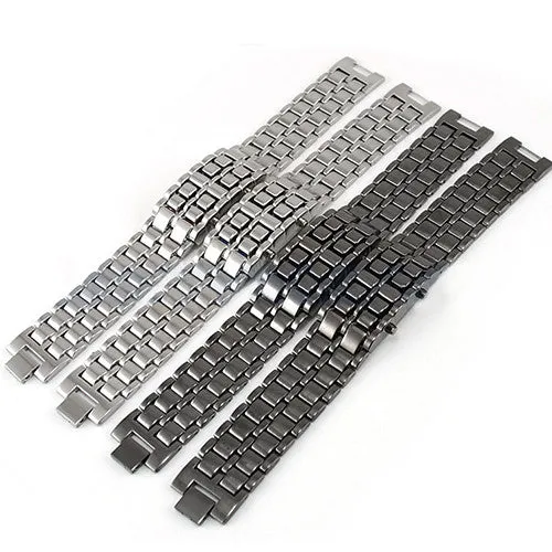 Fashion Men Women Lava Iron Samurai Metal LED Faceless Bracelet Watch Wristwatch Best gifts idea