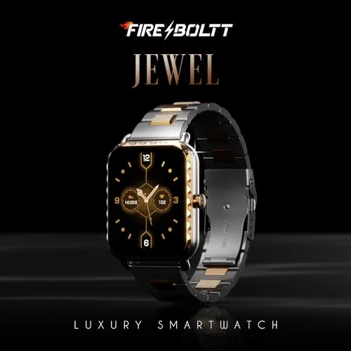 Fire-Boltt Jewel, Luxury Stainless Steel Smart Watch with a 1.85" Display Boasting 320x386 Resolution and 600 NITS Brightness, 60 HZ Refresh Rate, 120 Sports Modes, IP67 Rating