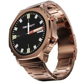 Fire-Boltt Onyx- 36.3mm AMOLED Always On Display Smart Watch, 466 * 466 High Resolution, Bluetooth Calling, Steel Design, IP67, 4GB Storage, 300  Sports Modes, 130  Watch Faces (Rose Gold)