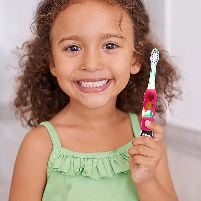 Firefly Ready Go Light Up Timer Toothbrush, L.O.L. Surprise!, Premium Soft Bristles, 1 Minute Timer, Less Mess Suction Cup, Battery Included, Easy Storage, Dentist Recommended