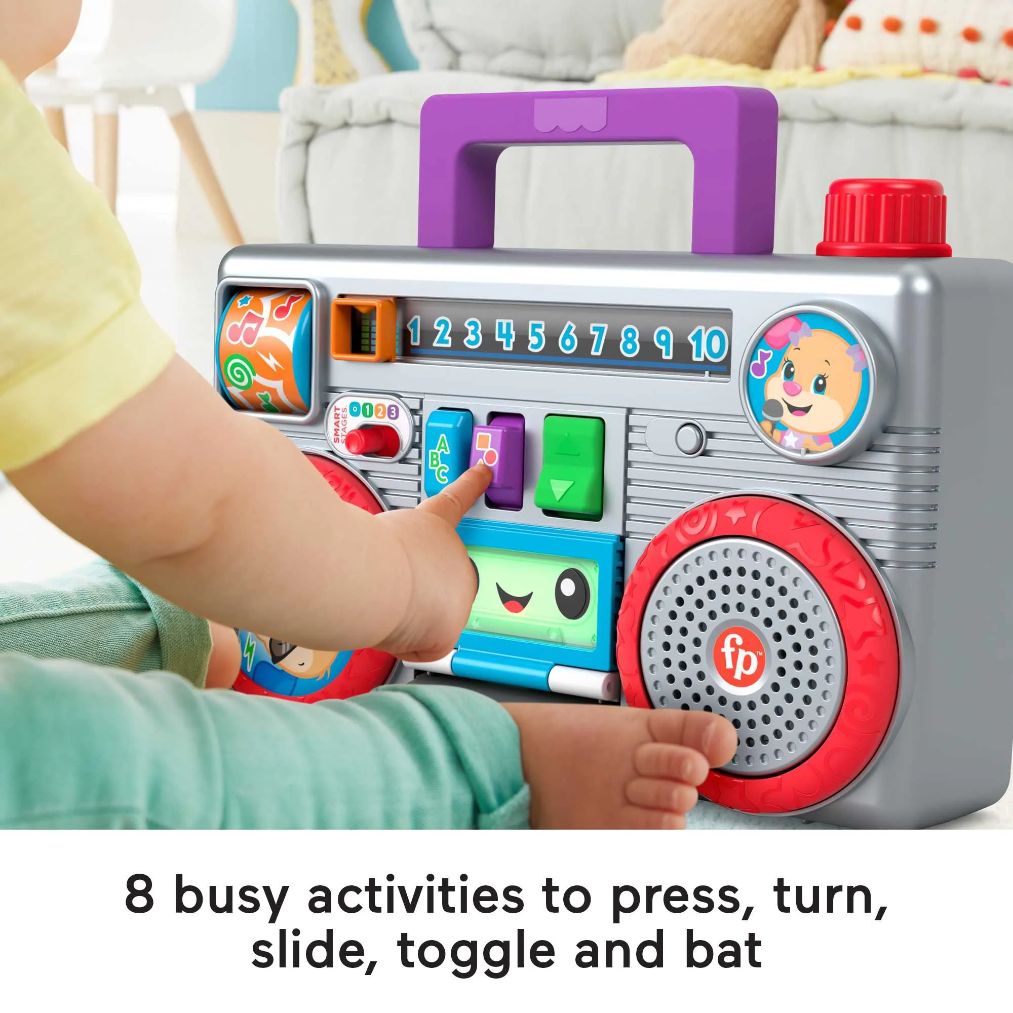 Fisher-Price Laugh & Learn Busy Boombox, Ages 6 To 36 Months