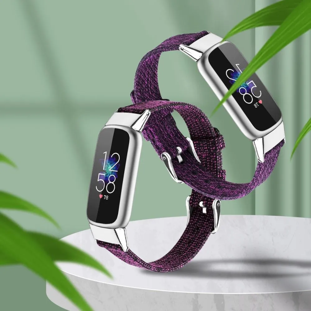 Fitbit Luxe canvas watch strap - Dark Purple / Size: S