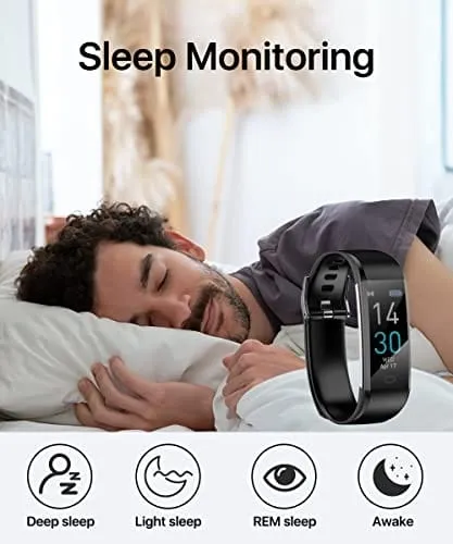 Fitness Tracker, Activity Tracker with Sleep Tracking Health Monitor, GPS, Step Tracker, Sport Fitness Watch IP68 Waterproof Smart Watch with Pedometer for Men Women Kids