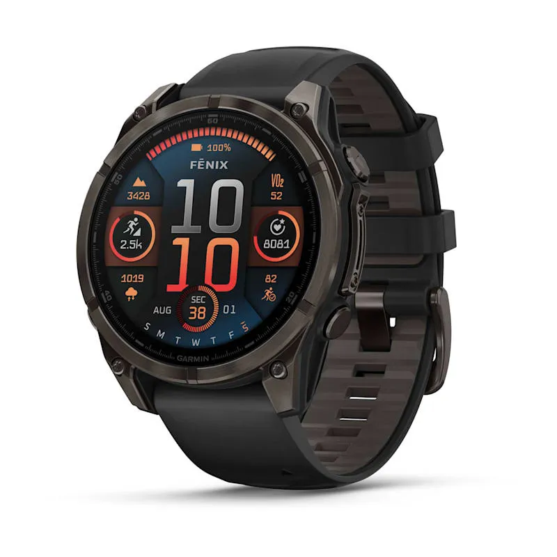 fēnix® 8 – 47 mm | AMOLED - Sapphire, Carbon Grey DLC Titanium with Black Band