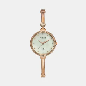 Fria Women's Mother Of Pearl Analog Brass Watch TWEL18402