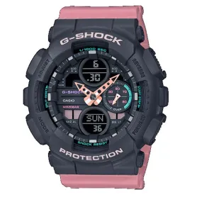 G-Shock Analog-Digital Display in Black and Pink Resin. GMAS140-4A