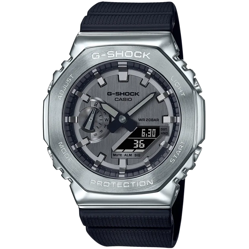 G-Shock Watch Stainless Steel & Resin Case Black Band 49.3 x 44.4 x 11.8mm