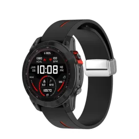 Garmin Fenix 5S silicone sports bracelet with magnetic clasp - black / red