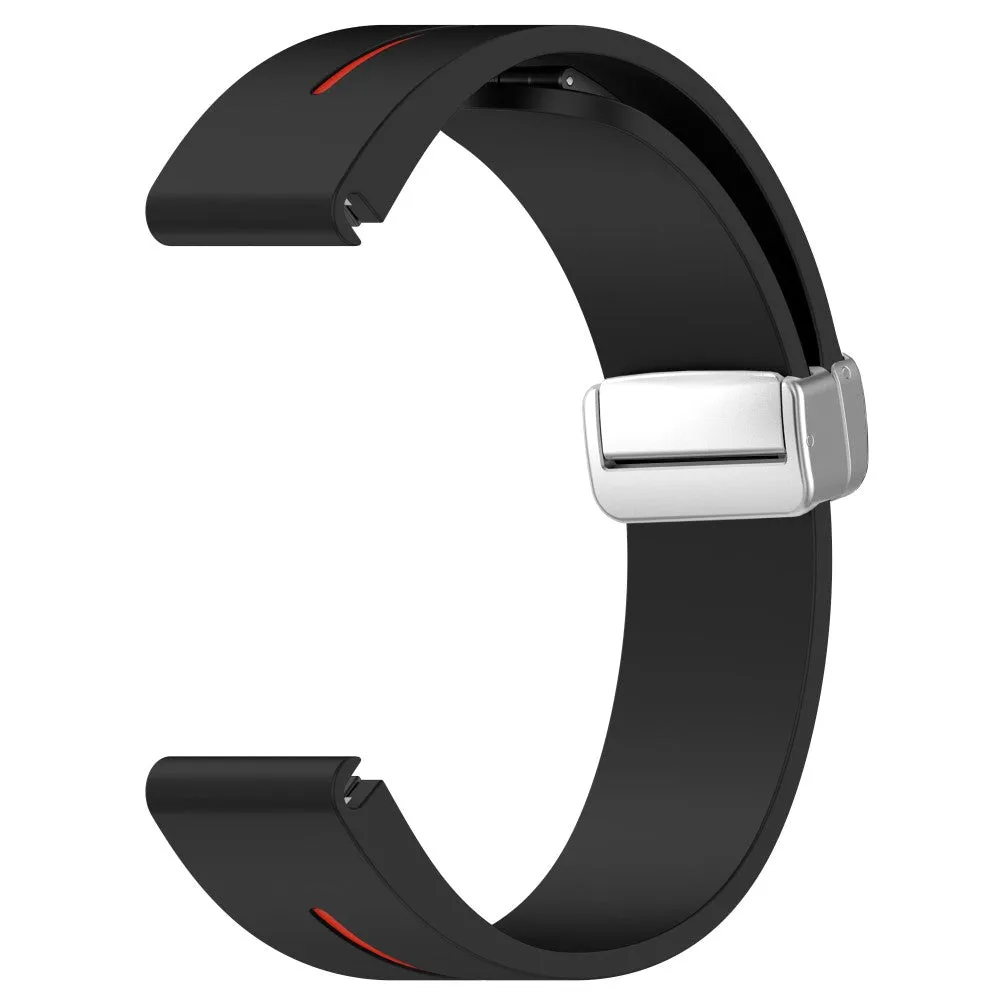 Garmin Fenix 5S silicone sports bracelet with magnetic clasp - black / red