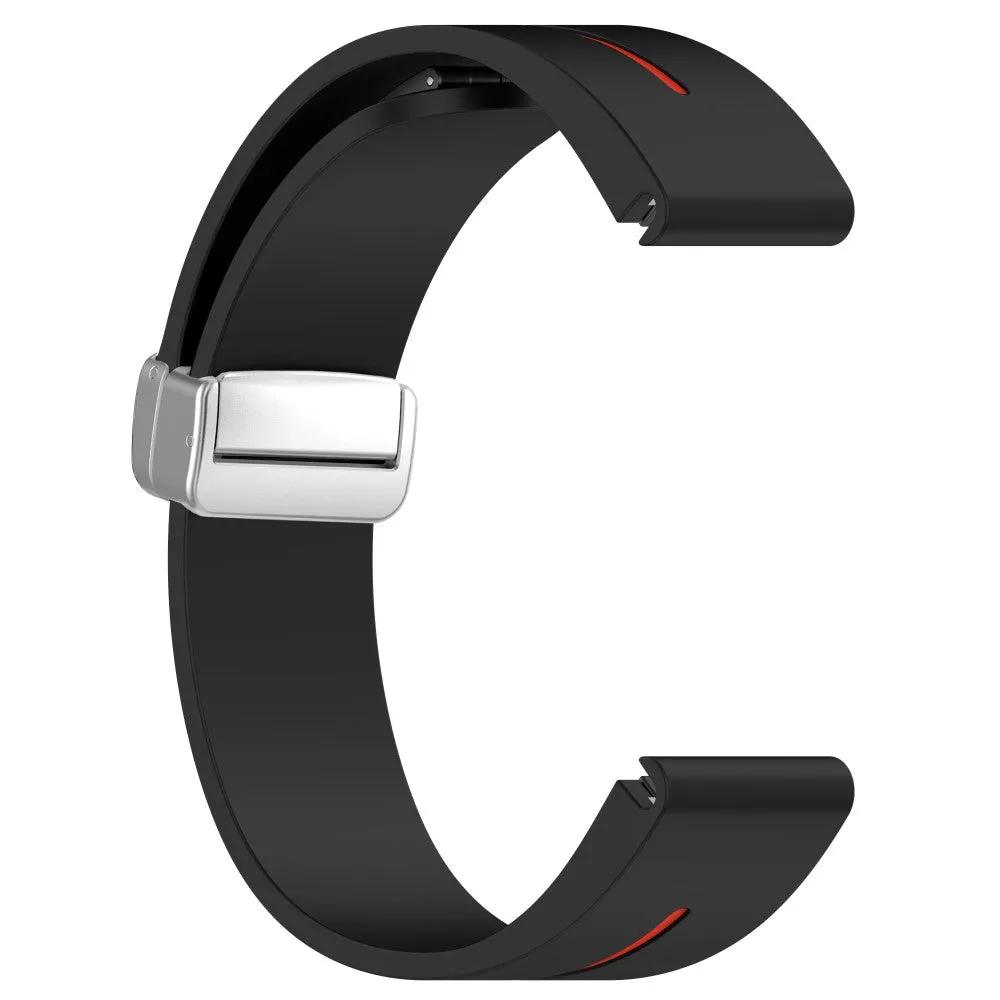 Garmin Fenix 5S silicone sports bracelet with magnetic clasp - black / red