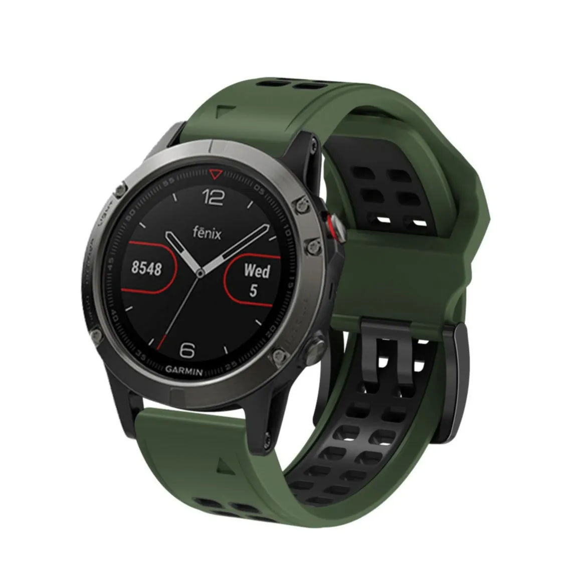 Garmin Fenix 6X Replacement Silicone Bracelet Dual Color (joint circumference: 180-220mm) - Green / Black