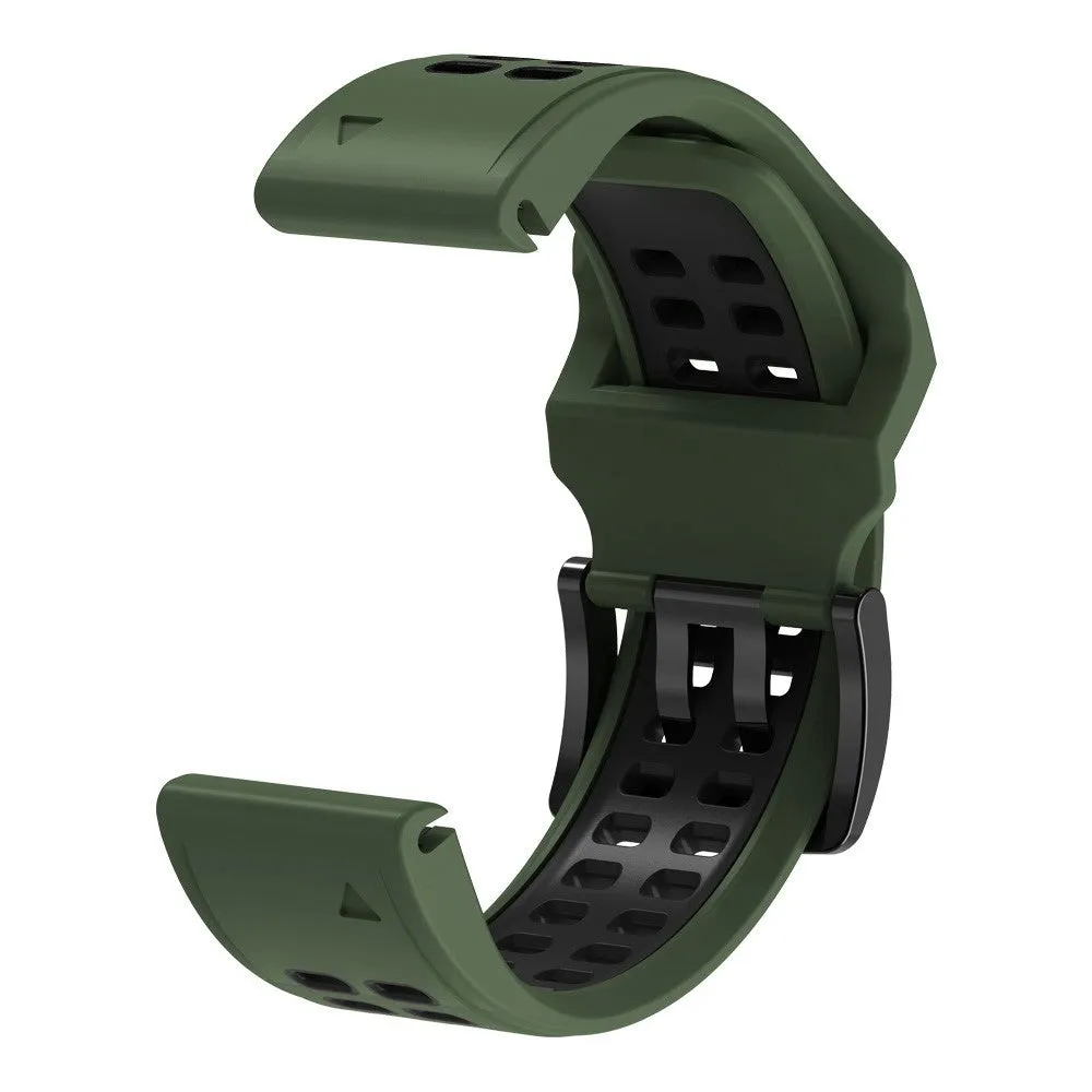 Garmin Fenix 6X Replacement Silicone Bracelet Dual Color (joint circumference: 180-220mm) - Green / Black