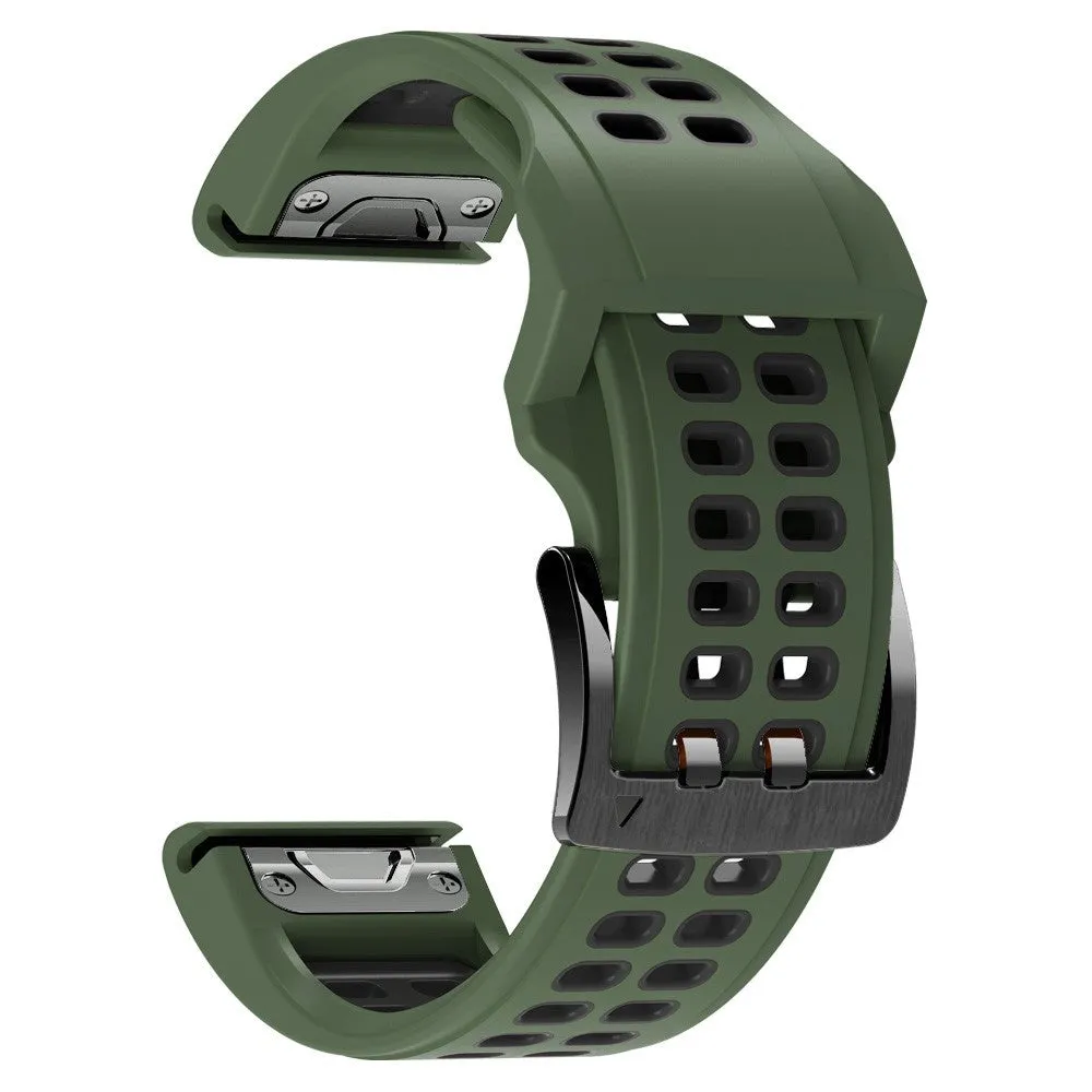 Garmin Fenix 6X Replacement Silicone Bracelet Dual Color (joint circumference: 180-220mm) - Green / Black