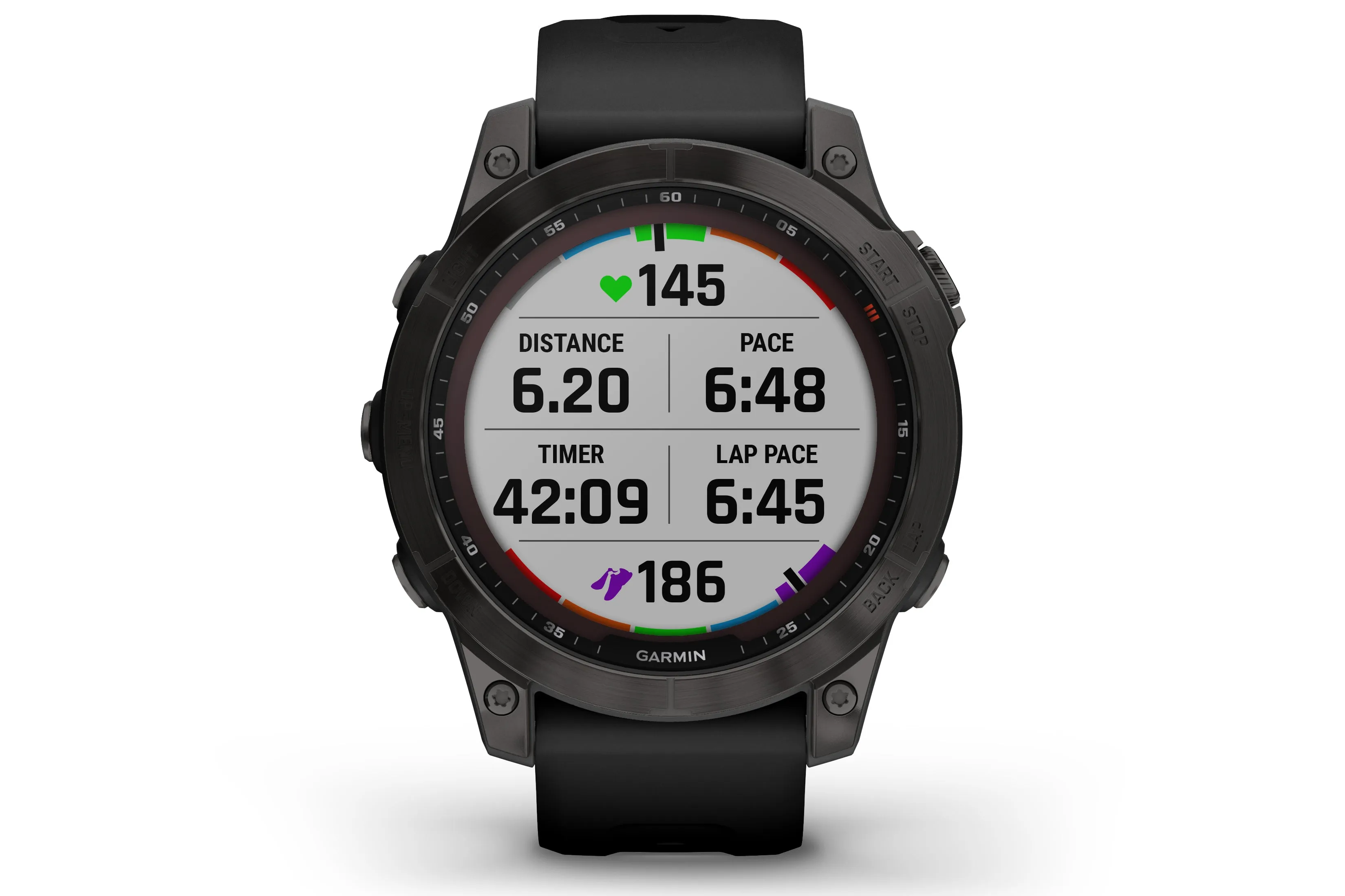 Garmin Fenix 7 Sapphire Solar Smartwatch Carbon Gray DLC Ti Black Band