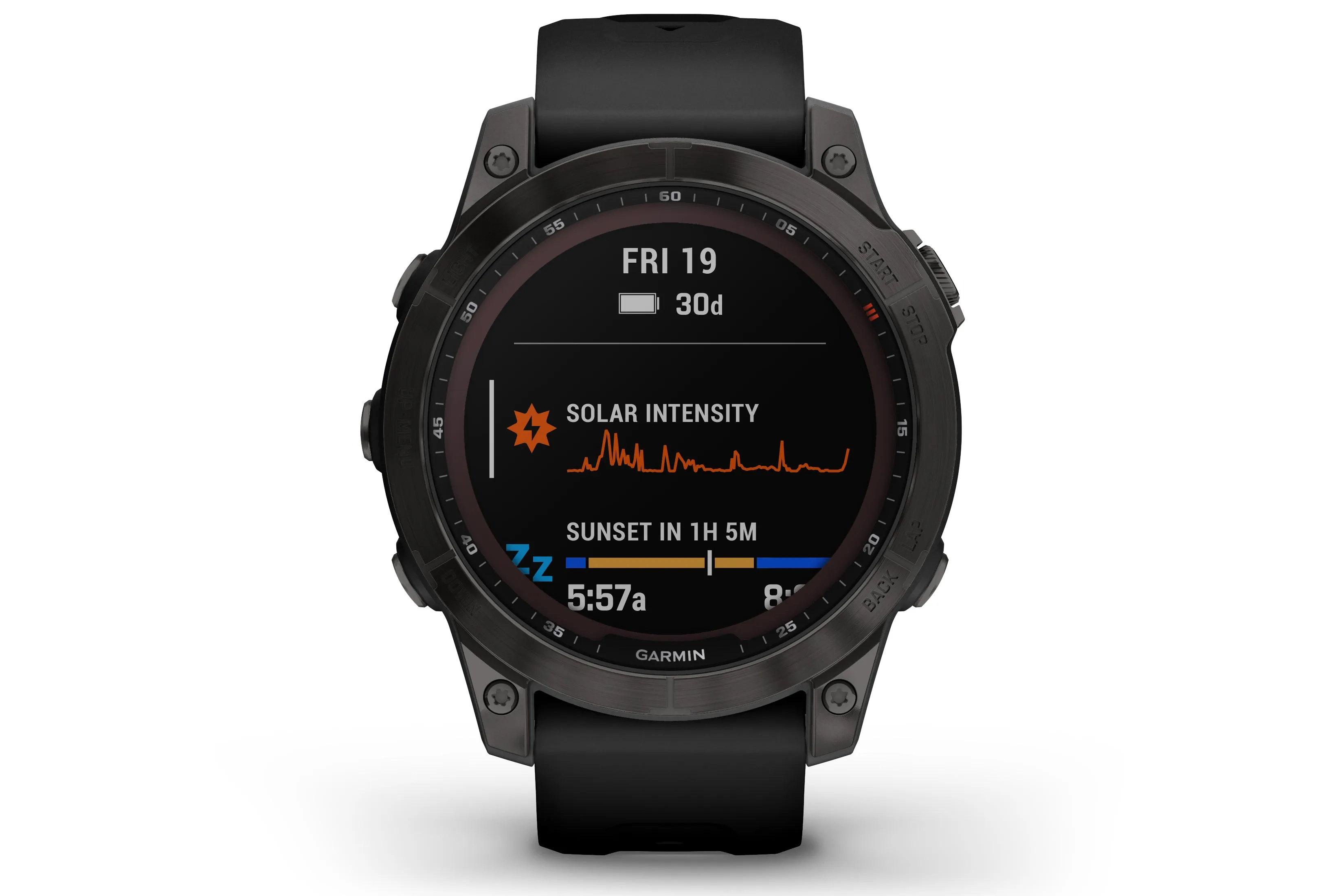 Garmin Fenix 7 Sapphire Solar Smartwatch Carbon Gray DLC Ti Black Band