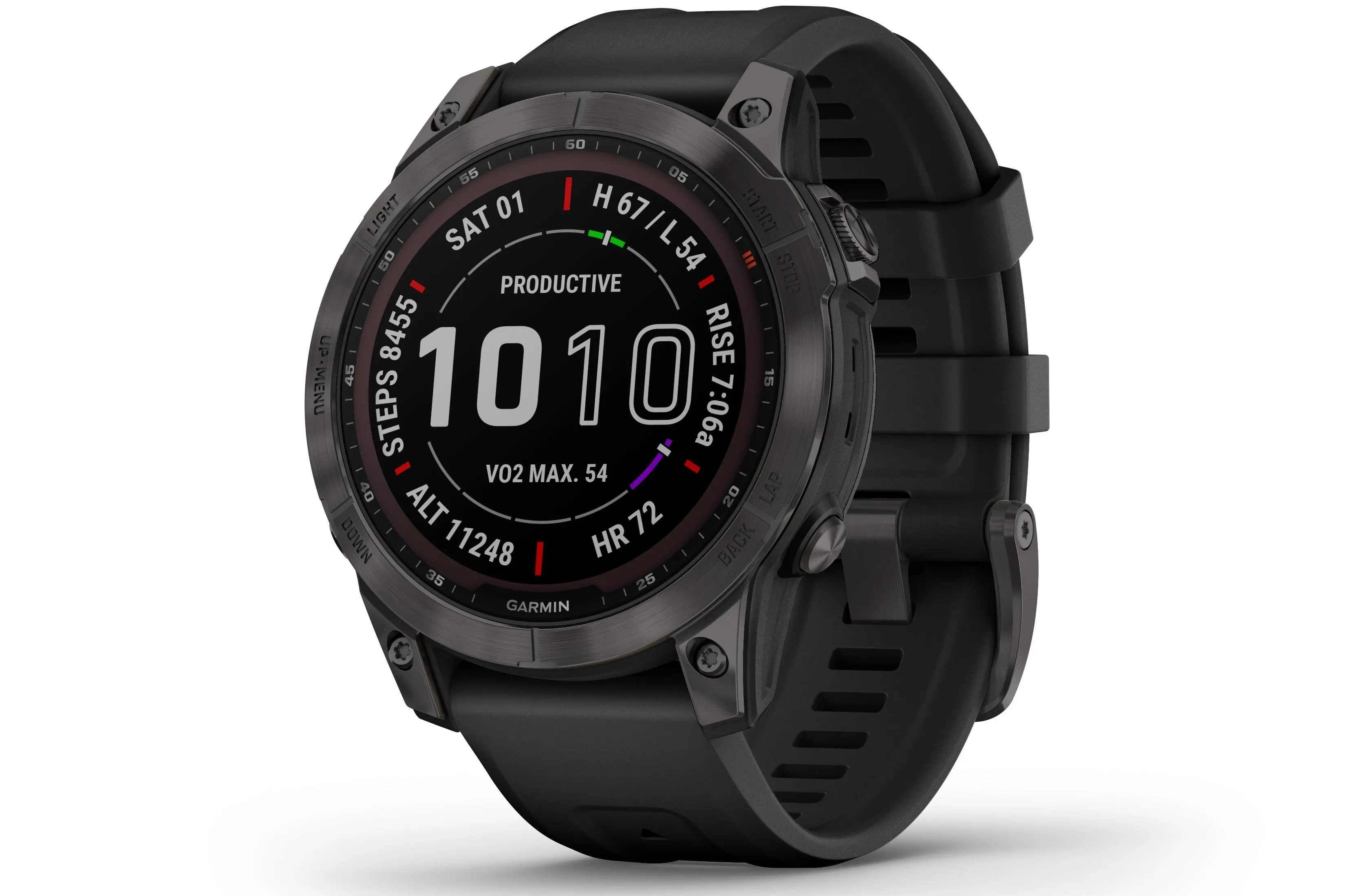 Garmin Fenix 7 Sapphire Solar Smartwatch Carbon Gray DLC Ti Black Band