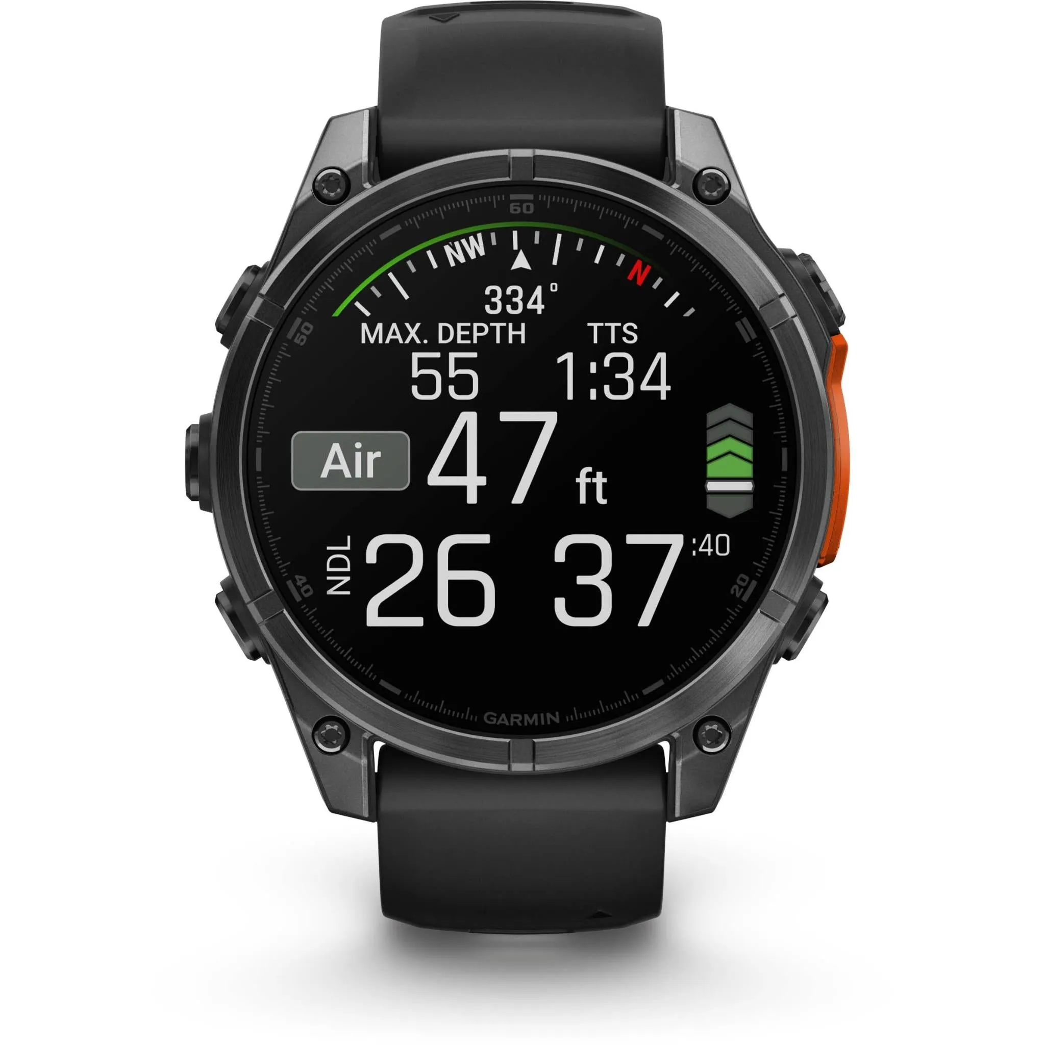 Garmin fenix® 8 47mm AMOLED Glass Slate Grey Steel with Black Band