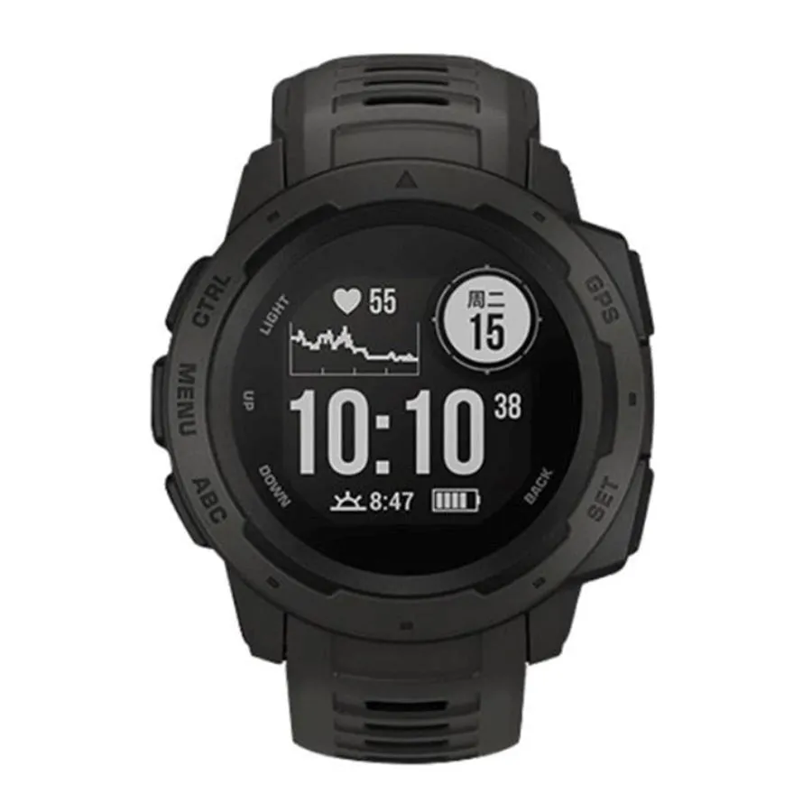 Garmin Instinct 22mm Silikone Rem m. Stifter - Sort