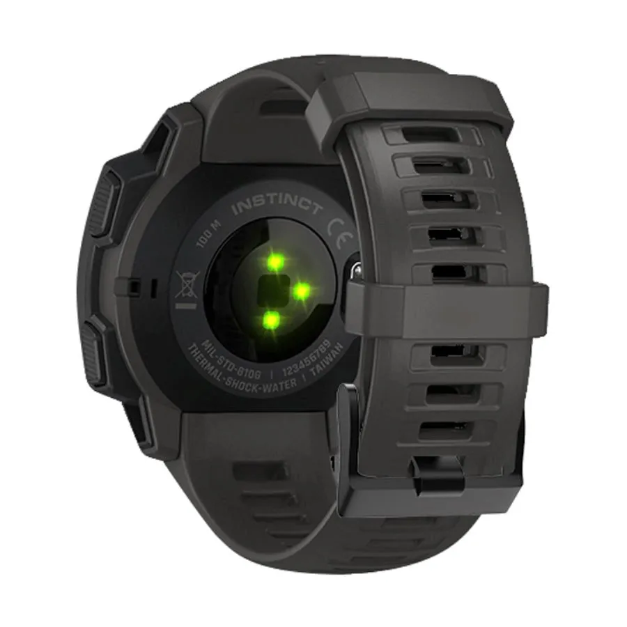 Garmin Instinct 22mm Silikone Rem m. Stifter - Sort