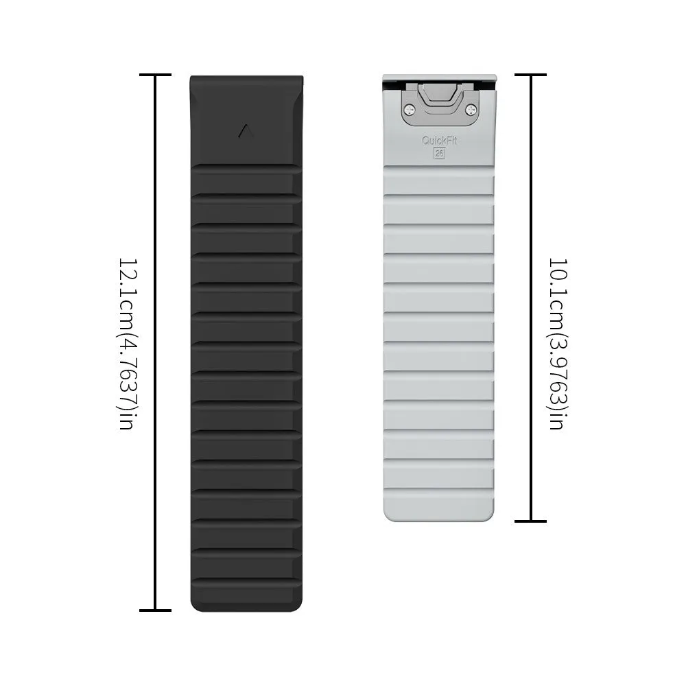 Garmin Instinct Solar Surf Edition Magnetic Silicone Dual Color Bracelet with 22mm quick release (joint circumference: 170-230mm) - Black / Grey