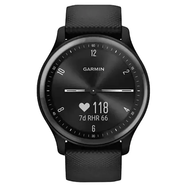 Garmin Vivomove Sport Smart Watch with Silicone Band - Black | 49-GAR-010-02566-00