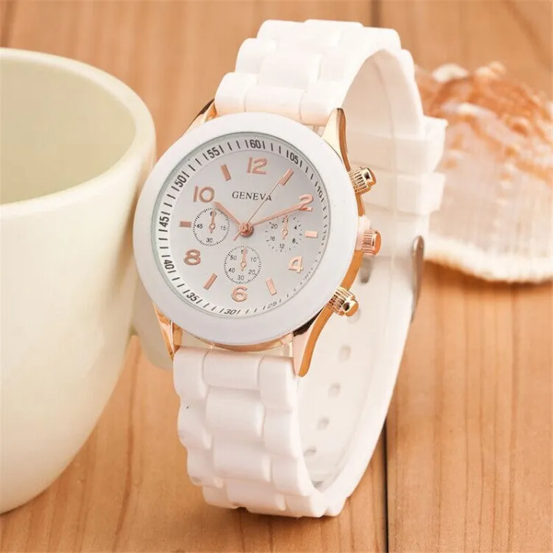 Geneva Casual Watch Women Dress Watch Quartz Military men Silicone watches Unisex Wristwatch Sports watch relogio feminino