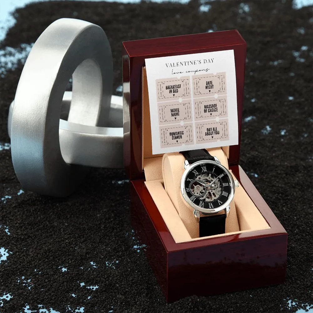 Gifts for Husband Valentine's Day Openwork Watch Gifts for Men