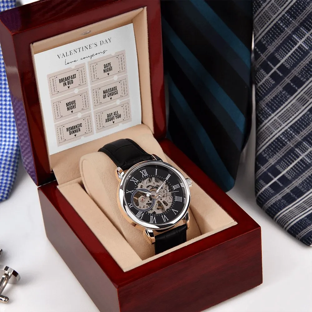 Gifts for Husband Valentine's Day Openwork Watch Gifts for Men