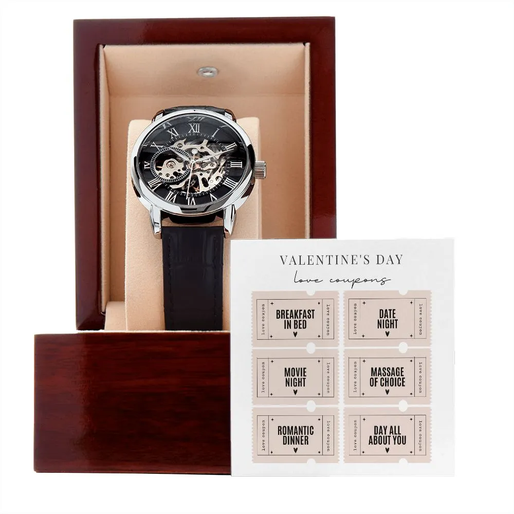 Gifts for Husband Valentine's Day Openwork Watch Gifts for Men