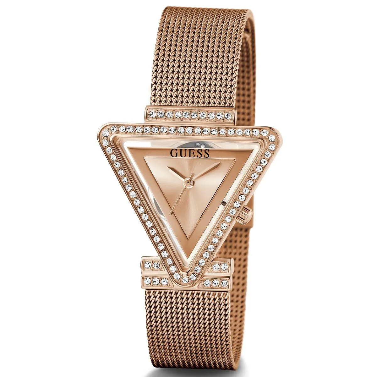 GUESS Analog Gold Dial Rose Gold Band Women's Stainless Steel Watch-GW0508L3