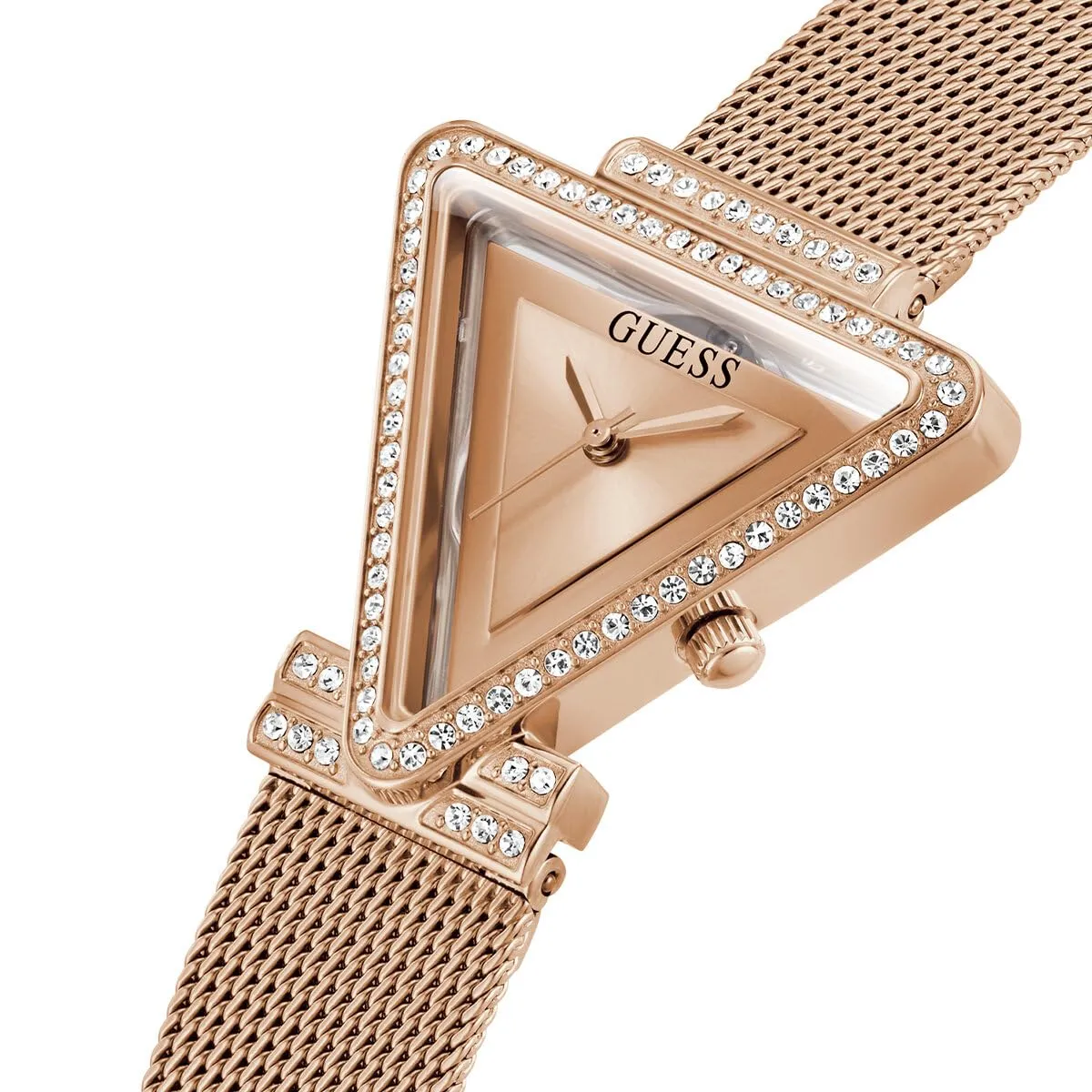 GUESS Analog Gold Dial Rose Gold Band Women's Stainless Steel Watch-GW0508L3