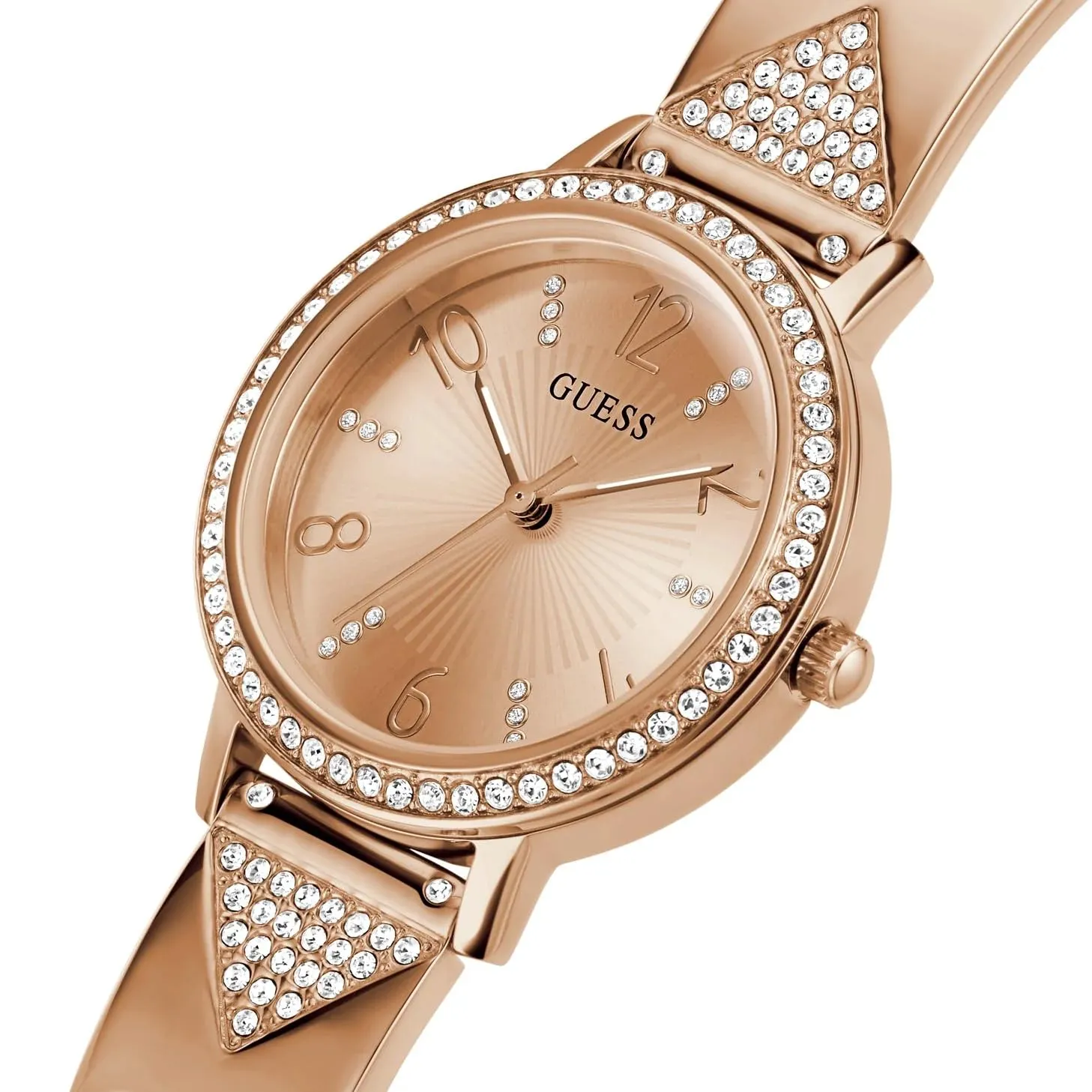 GUESS Tri Luxe Collection Analog Rose Gold Dial Women's Watch-GW0474L3